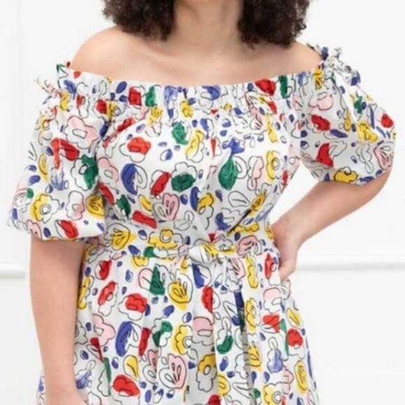 ELOQUII Floral Print Off-The-Shoulder Trapeze Dress - Picture 4 of 8